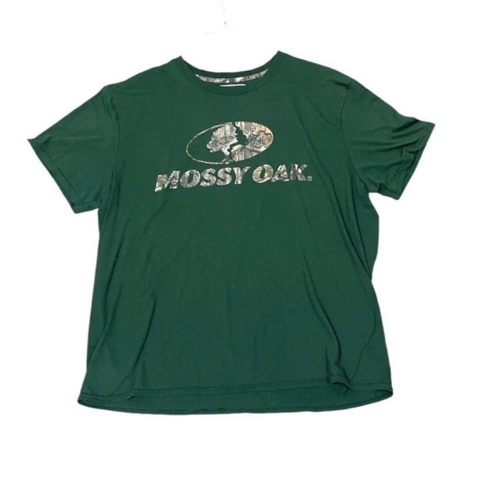 Mossy Oak Men’s XL Dark Green Camo Logo Graphic Short Sleeve T Shirt